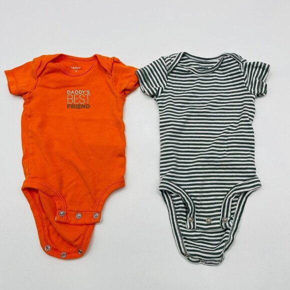 Carters Baby Infant Boys Size 3 Months 2 Piece Short Sleeve Bodysuit Lot 1595 - Picture 1 of 5